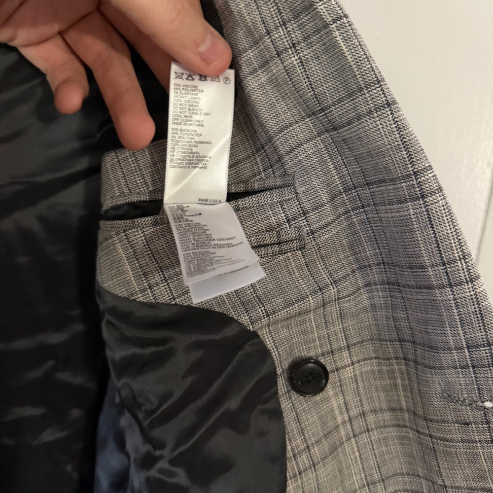 Reiss Blazer Mens 36 Ned B Grey Glen Plaid Double Breasted Tailored Jacket NEW - Picture 9 of 10